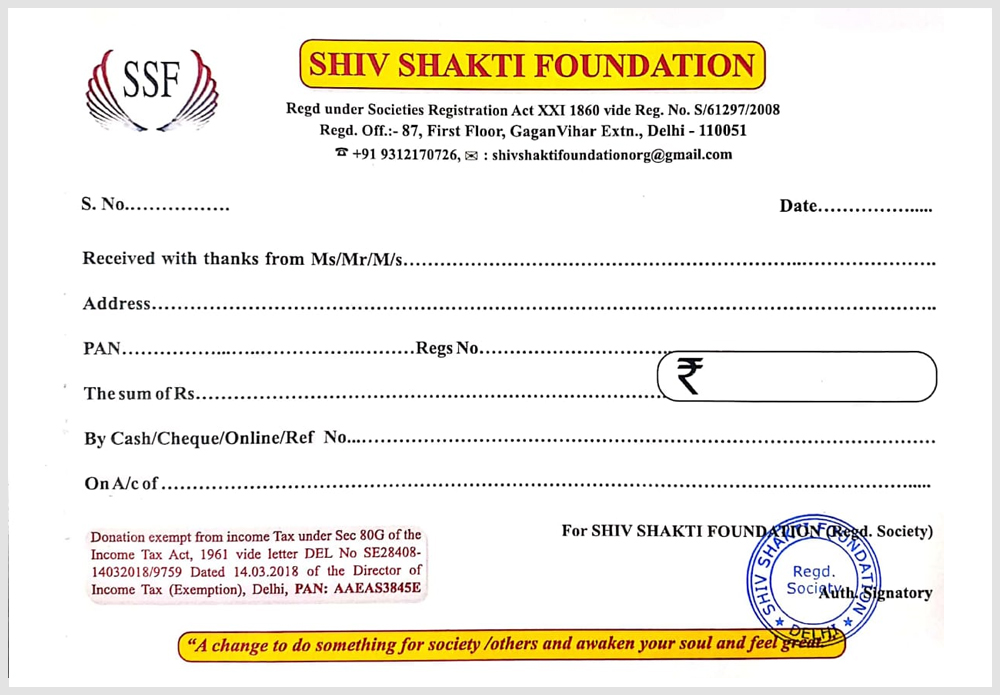 80g Donation Receipt Format In Word India